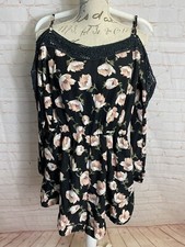 Women  s NB Avenue Playsuit Black Floral Size 10 Long Sleeve Cold Shoulder