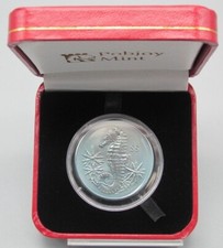 2014 BRITISH VIRGIN ISLANDS - 5 DOLLARS - SEAHORSE - .990 BLUE TITANIUM - RARE