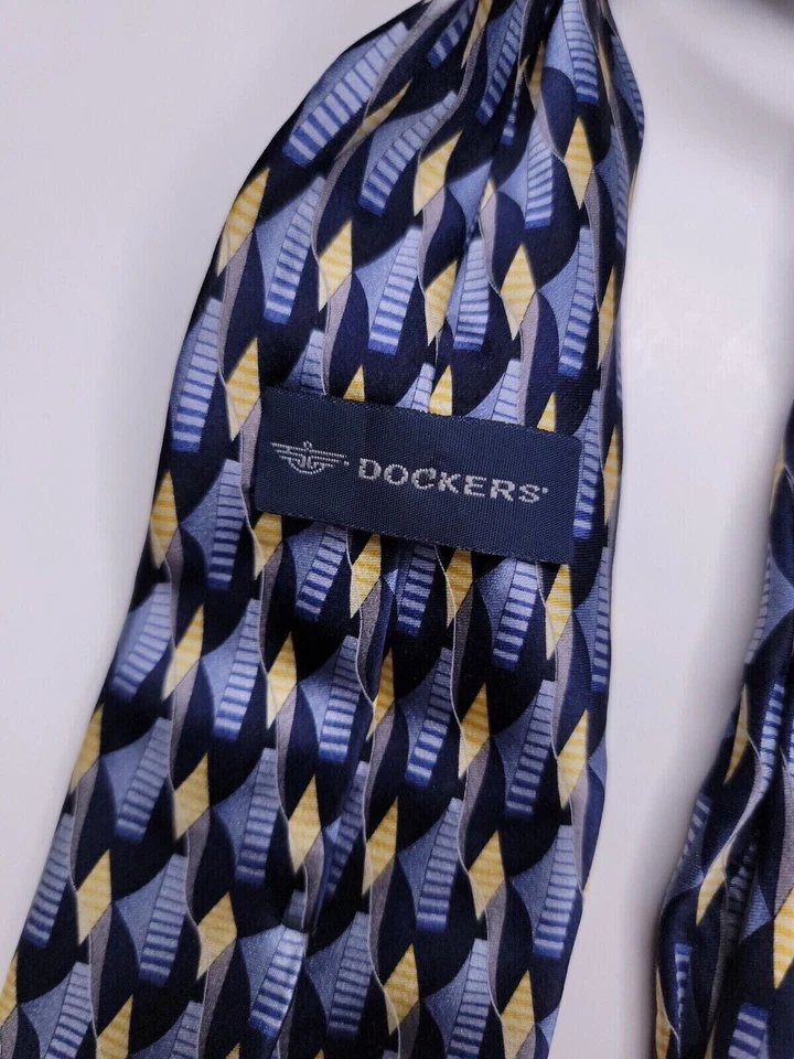 Corbata Formal Dockers Niños 48"Lx3"W Azul/Amarillo Cuello Corbata Niños Foto 3 de 4