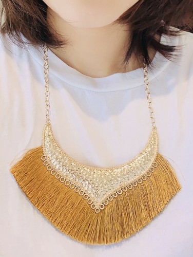Niñas Mujer Tono Dorado Destacado Borla Pechera Moda Collar Cadena Regalo Reino Unido - Imagen 3 de 10