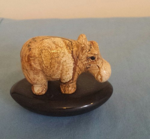 Hand Carved Marble Hippopotamus Made In China      - Picture 3 of 7