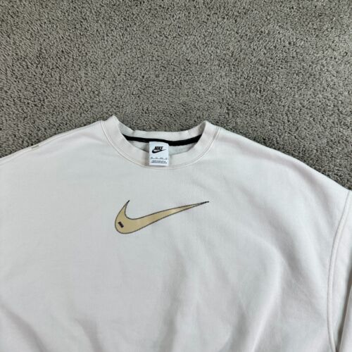 Nike Sportswear NSW Sweatshirt Womens XS White Swoosh Cropped Pullover Ladies - Picture 3 of 10