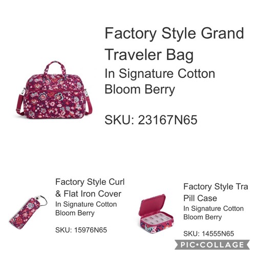 Vera Bradley BLOOM BERRY 3 Piece Travel Set NWT! AWESOME PACKAGE DEAL