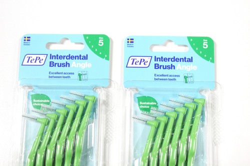 2 X TEPE INTERDENTAL GREEN ANGLE 6 PACKS 12 BRUSHES SIZE 5 ,0.8mm FLOSSERS - Picture 11 of 22