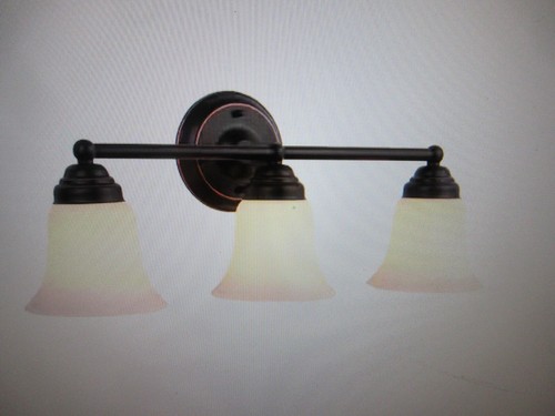 Hampton Bay Ashhurst 3-Light Oil Rubbed Bronze Vanity Light with Frosted Shades - Bild 1 von 5