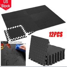 12 Pieces Exercise Puzzle Mat Gym Mat Interlocking Foam Floor Mat