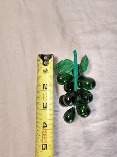 Grün Glas Traube Cluster Lucite Acryl mit Blättern Murano Stil 3,5" Vintage - Bild 3 von 3