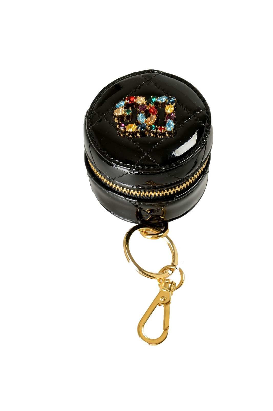 Кошелек для монет из черной стеганой кожи Dolce & Gabbana, украшенный камнями