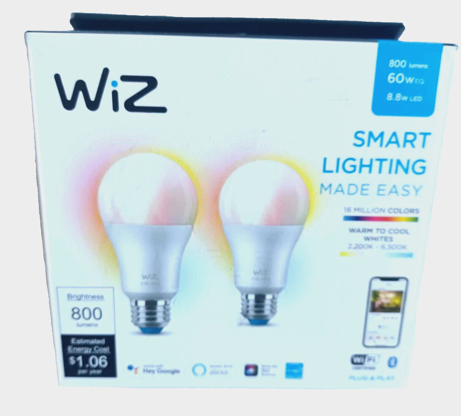 WIZ SMART WiFi Smart Bulbs - Color and Tunable White A19 Smart Bulb (2-Pack)-image