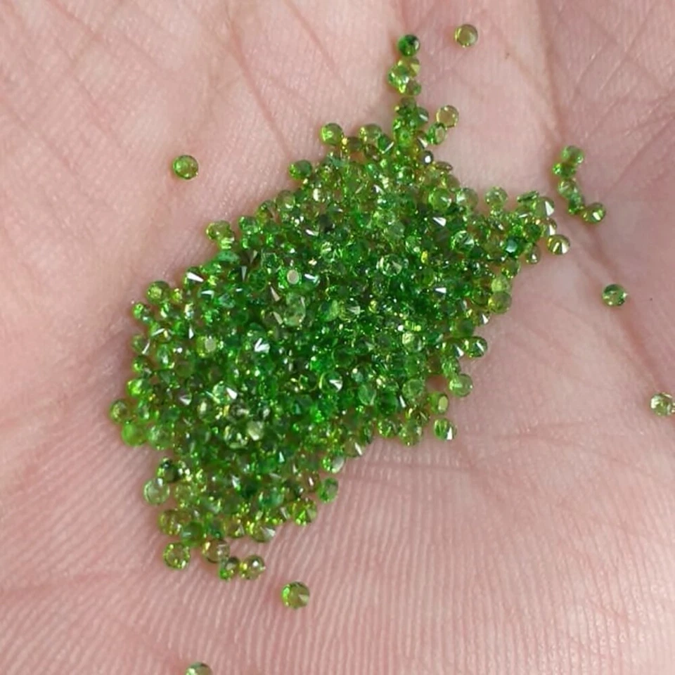 Großhandel Menge 1.5mm Rund FACET Natürlich Chrom Diopsid Lose Geeicht Juwelen - Bild 3 von 4