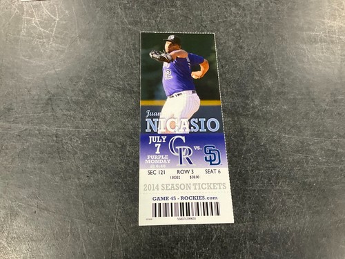 Talón de boleto Rockies 2014 7/7/14-7/8/14-7/9/14 vs Padres - Imagen 2 de 4