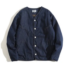 New Winter Cotton Jacket Workwear Retro Denim Jacket Casual Cotton Jacket Men