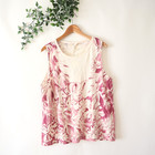 NEW Lucky Brand Women's Beige Purple Floral Sleeveless Top Size XL Extra Large