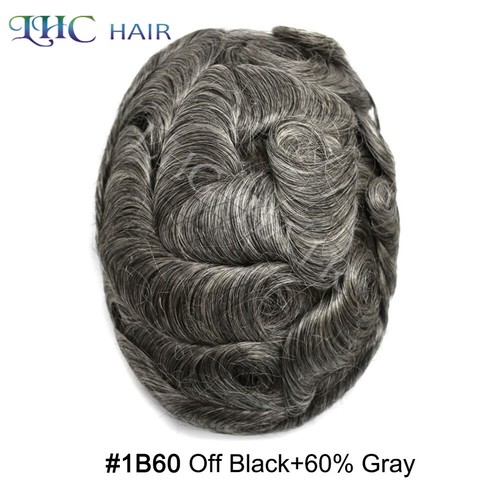 Thin Skin Mens Toupee Human Hair Replacement System V-looped 0.06mm PU Hairpiece - 第 20/86 張圖片