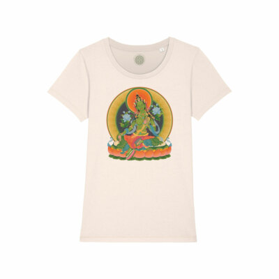 Donna T Shirt Maglietta Donna Tara Verde Cotone Biologico Madre Buddha