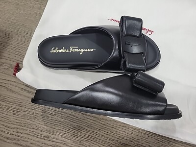 Salvatore Ferragamo Virgil Black Leather Sandal Shoe Women