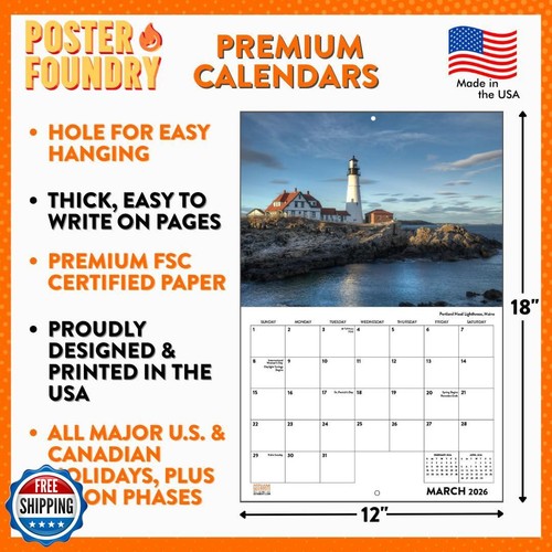 Las Vegas Calendar 2026 Monthly Wall Calender 12 Month | American Made In The - Picture 4 of 5