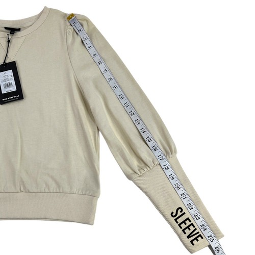 Who What Wear MUJER XS Pulóver Ligero Sudadera Mangas Puff Beige Nuevo con tracción delantera - Imagen 14 de 15