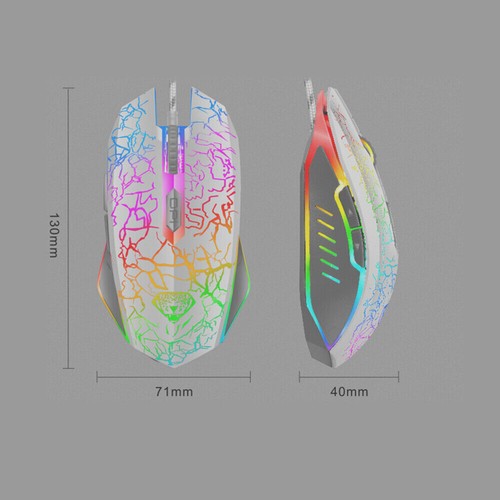 3200 DPI Optical Gaming Mouse Mice Wired 4 Buttons Ergonomic RGB Backlit for PC - Picture 8 of 10
