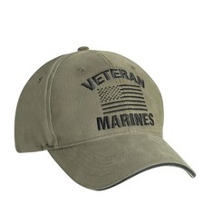 US Marine Corps Flag MARINES VETERAN Ball Cap USMC Hat USA Olive Drab OD Green