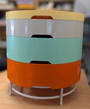 Vintage IKEA PS 2014 Retro Round Colorful Plastic Compartment Side Table
