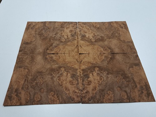 Burr Walnut Veneer - 4 NATURAL WOOD SHEETS - 225mm x 180mm