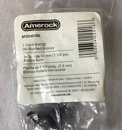 Amerock 1  1/4" Oil Rubbed Bronze Cabinet Knob P/N BP29340ORB - Picture 6 of 6