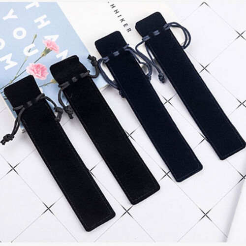 UP 500PCS Black Velvet Pen Pouch Sleeve Holder Single Pen Bag Case Pencil Bag AU - Picture 8 of 12