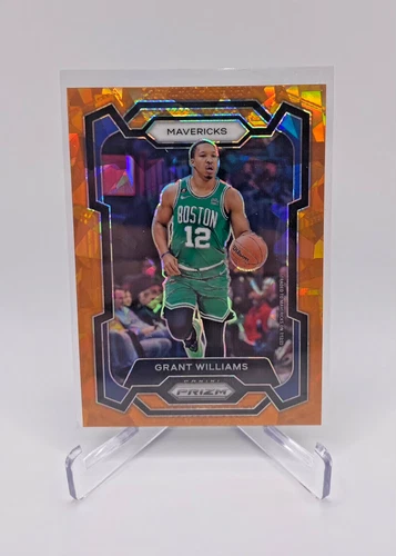 2023-24 Panini Prizm Basketball Grant Williams #264 Orange Cracked Ice Celtics