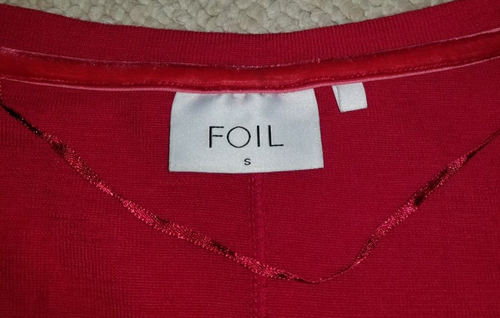 Womens Dress-FOIL-red 100% merino wool knit flared midi Old Money ls-S - Picture 4 of 4