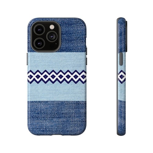 Blue Jean Print Diamonds Tough Phone Case for Iphone, Samsung Galaxy, Goog Pixel - Picture 84 of 285