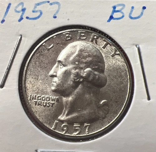 1957 25C Washington Quarter BU Silver