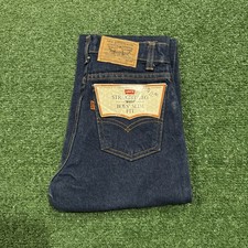 NWT Vintage 80s Levi  s 405 Orange Tab Youth Dark Blue Denim Sz 12 Slim 24 Waist