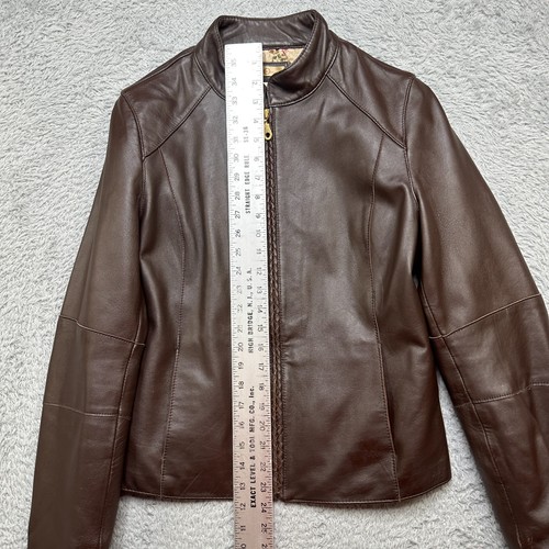 Wilsons Lederjacke Damen L Braun Modern Fit Reißverschluss - Bild 8 von 9