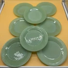 Fire King VTG Jadeite Salad Plates Original Anchor Hocking 7 3/4" Set Of 8!