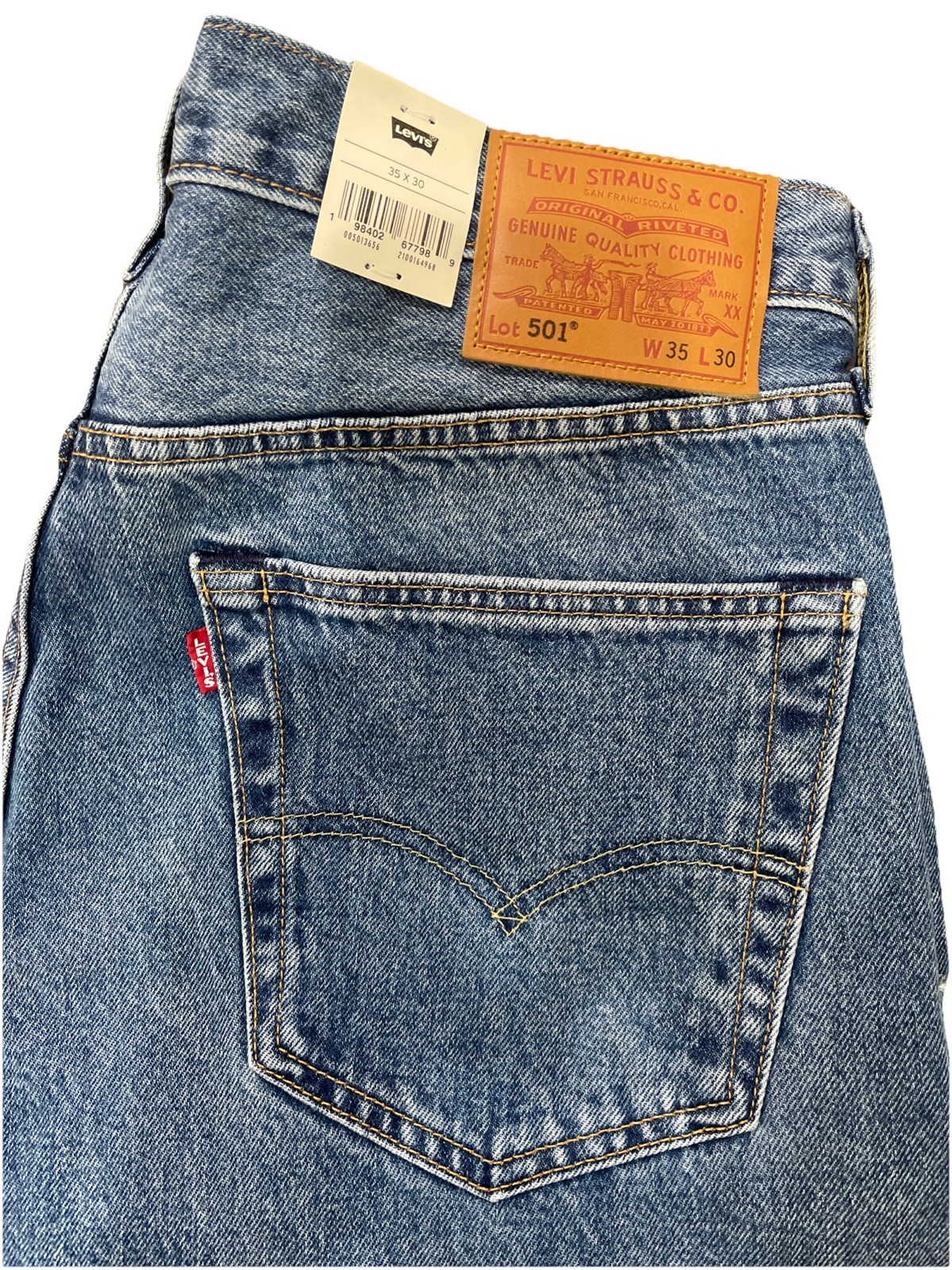 Levi's  Premium 501 Original Straight Fit Selvedge, BLue 35X30 image 2