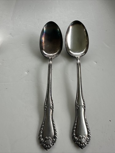 2 Reed & Barton 1896 Victorian Tablespoon 7 1/4” Spoon Silverplate - Picture 1 of 7