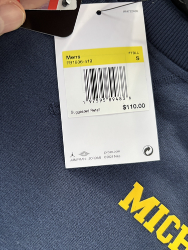 Jordan Michigan Wolverines 2024 Sideline Crewneck Sweatshirt S  $110 - Picture 5 of 24