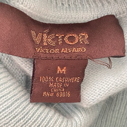 Victor Alfaro 100% Cashmere Turtleneck Sweater Womens Medium Blue - Picture 3 of 11