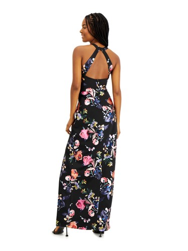 BCX DRESS Womens Slitted Sleeveless Halter Full-Length Evening Sheath Dress - Picture 10 of 17