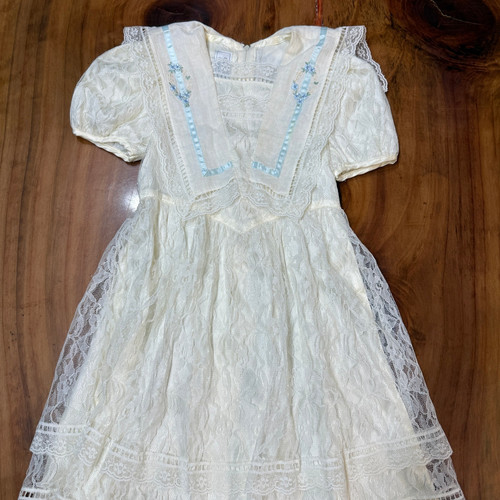 Robe fille vintage années 80 Gunne Sax Jessica McClintock 5 6 fleurs dentelle fête UU25 - Photo 2/5