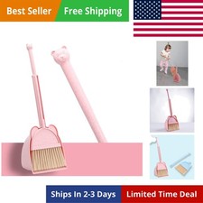 Mini Broom with Dustpan for Kids,Little Housekeeping Helper Set Pink