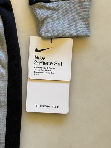 Nike Boys Size 4 Set Therma Dri-FIT Grey/Black Zip Jacket & Pants 86F417-K53 NWT - Picture 7 of 13