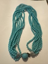 Vintage 8 Strand Beaded Choker Necklace Japan D500