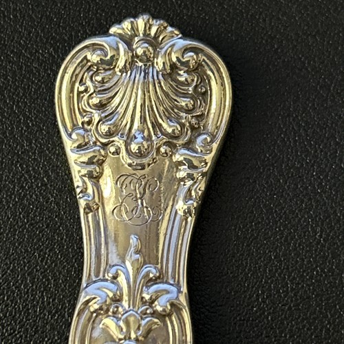 TIFFANY & CO ENGLISH KING STERLING SILVER PLACE FORK  6 7/8" MONOGRAM Used - Picture 3 of 13