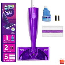 Swiffer WetJet Floor Mop Starter Kit - 8pc Spray Mop  5 Pads  Solution 