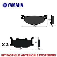 Satz BremsbelÄGe Vorne UND Hinten Yamaha Majesty YP (Abs) 400 2007 2011