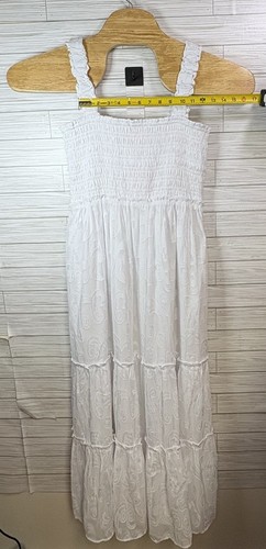 NWT Lilly Pulitzer Hadly Smocked Maxi Dress Resort White Polyester Sz Lg - Picture 9 of 11