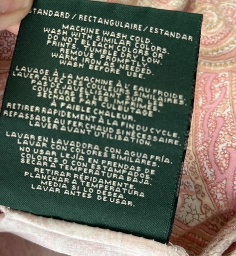 Coppia di federe standard vintage Ralph Lauren rosa paisley - Foto 5 di 6