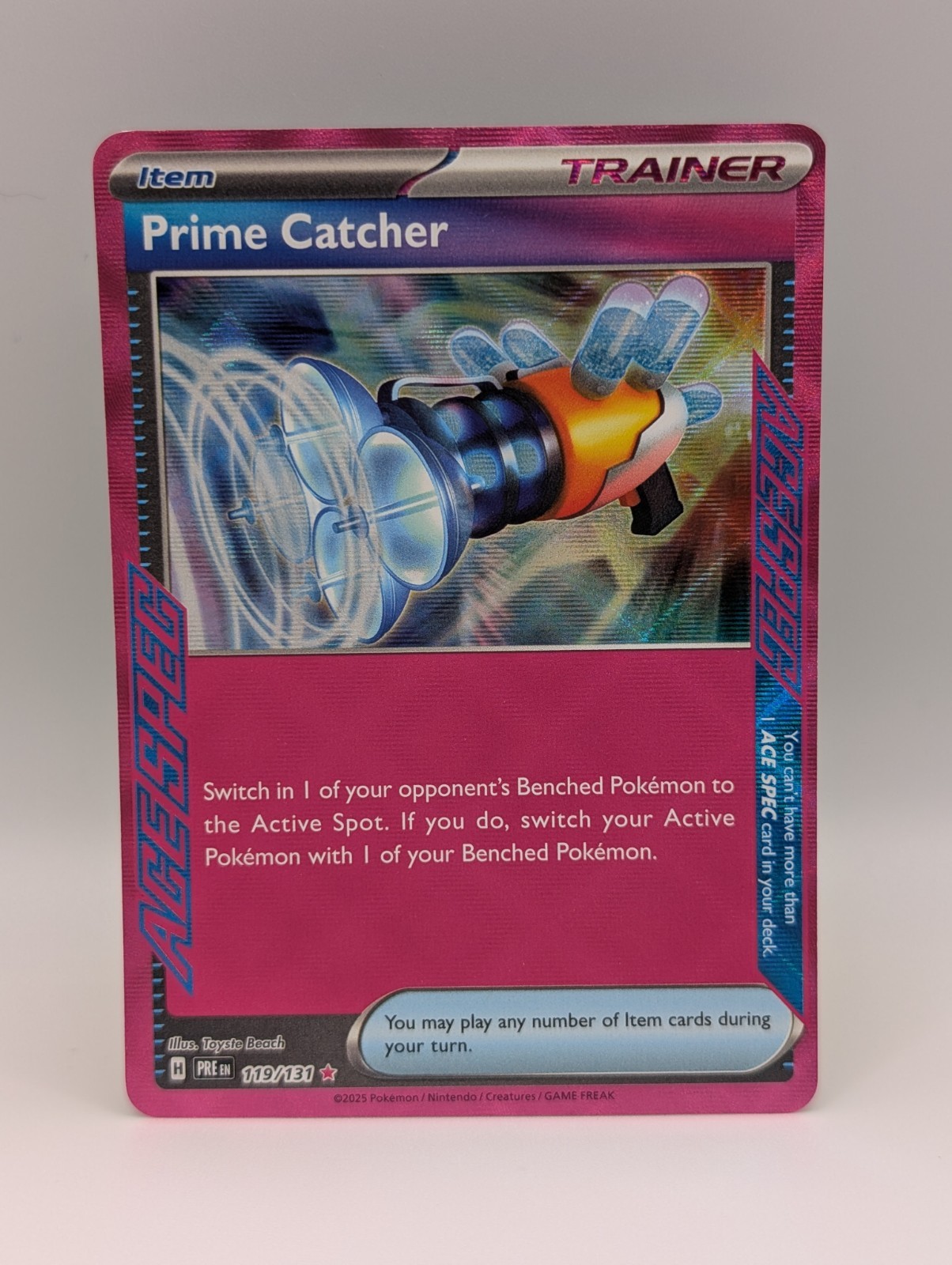 Prime Catcher 119/131 - Pokemon Prismatic Evolutions - Lightly Played Ace Spec
